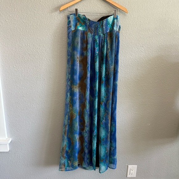 Single by Galina Sobolev Halter Snake Print Silk Maxi‎ Dress Size Large NWT - Picture 4 of 7